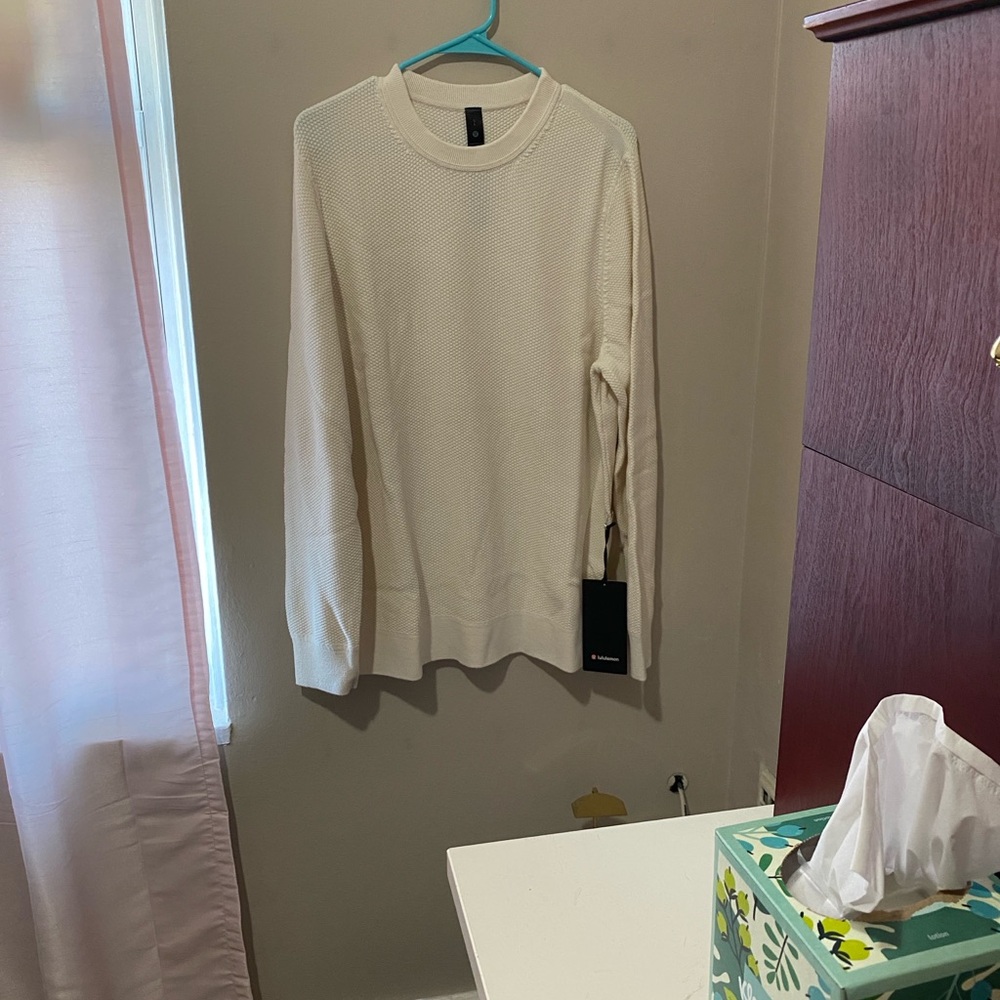 lululemon athletica Cream Crewneck Textured Knit Sweater